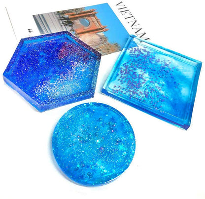 6x Coaster Resin Silicone Mold Suitable For Jewelry & Agate Making Craft Tool
