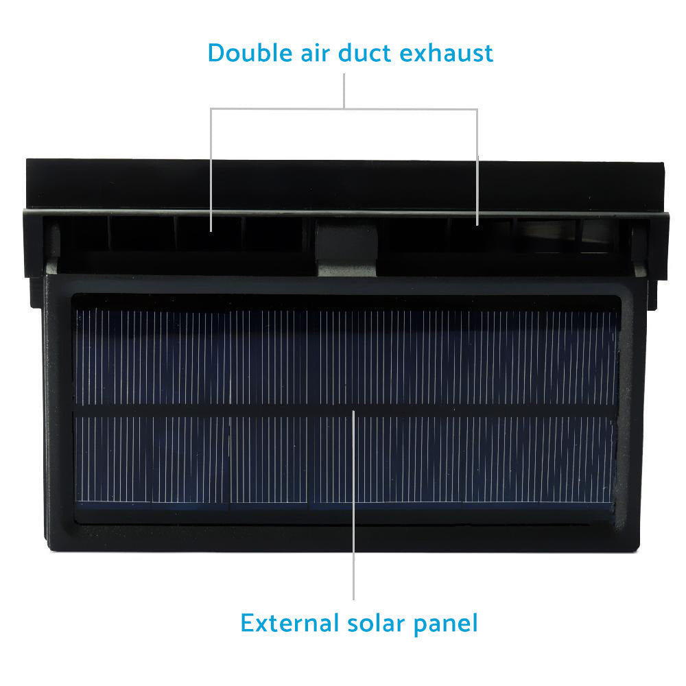 Solar Powered Car Cooling Fan Cooler Auto Window Air Vent Exhaust Ventilation.