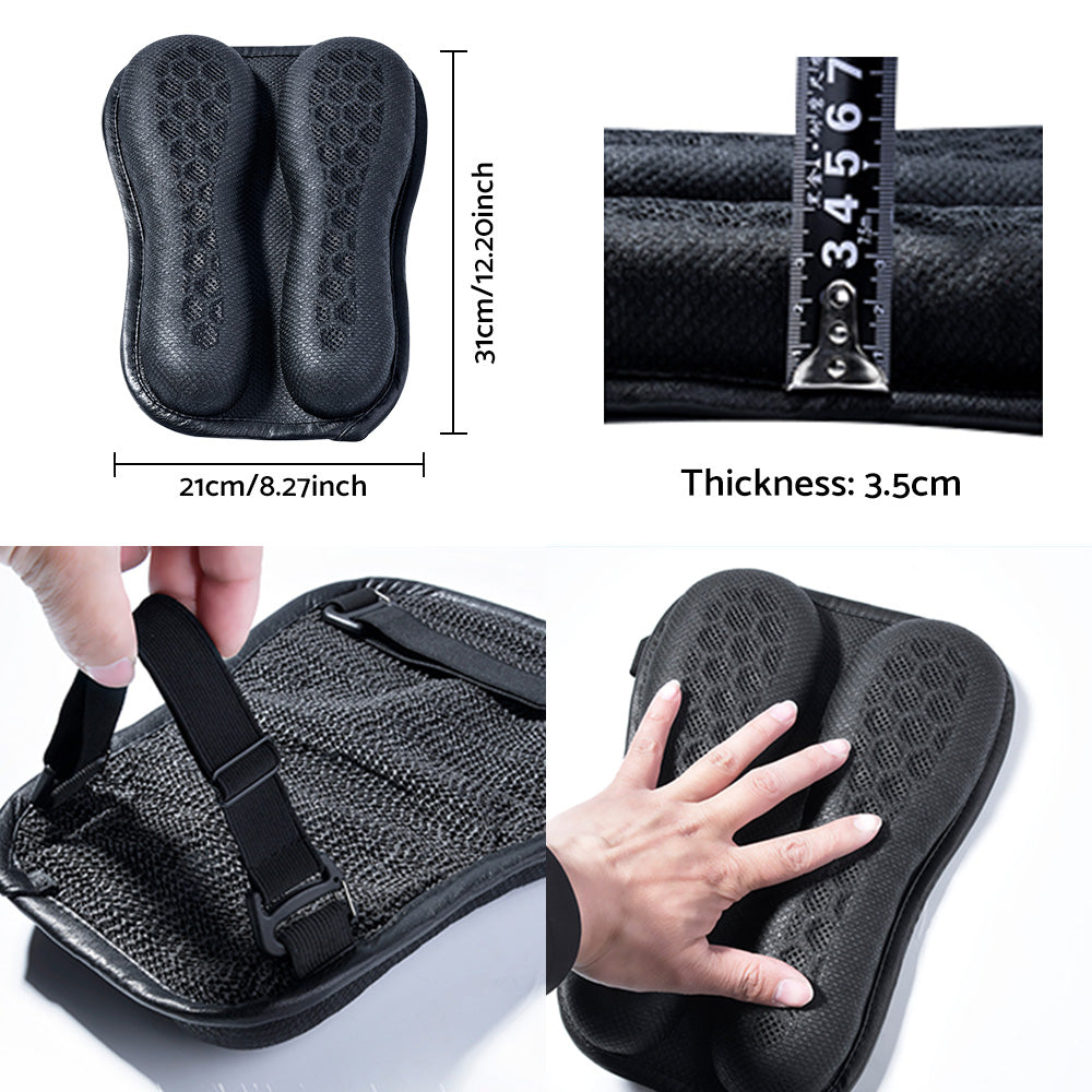 Foldable Passenger Motorcycle Gel Rear Seat Cushion with 3D Honeycomb Structure