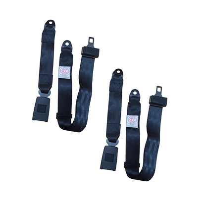 2x 2-Point Retractable Adjustable Lap Sash Seat Belt Strap Suitable for Car Truc