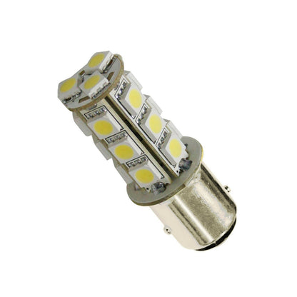 2x 12V BA15D LED 18 SMD Cool White Light Globes Suitable For Caravan Car.