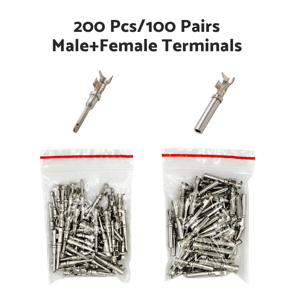 20 or 50 or 100 Pair Deutsch Solid Terminal No. 16 Stamped Contact Pins Male Female.