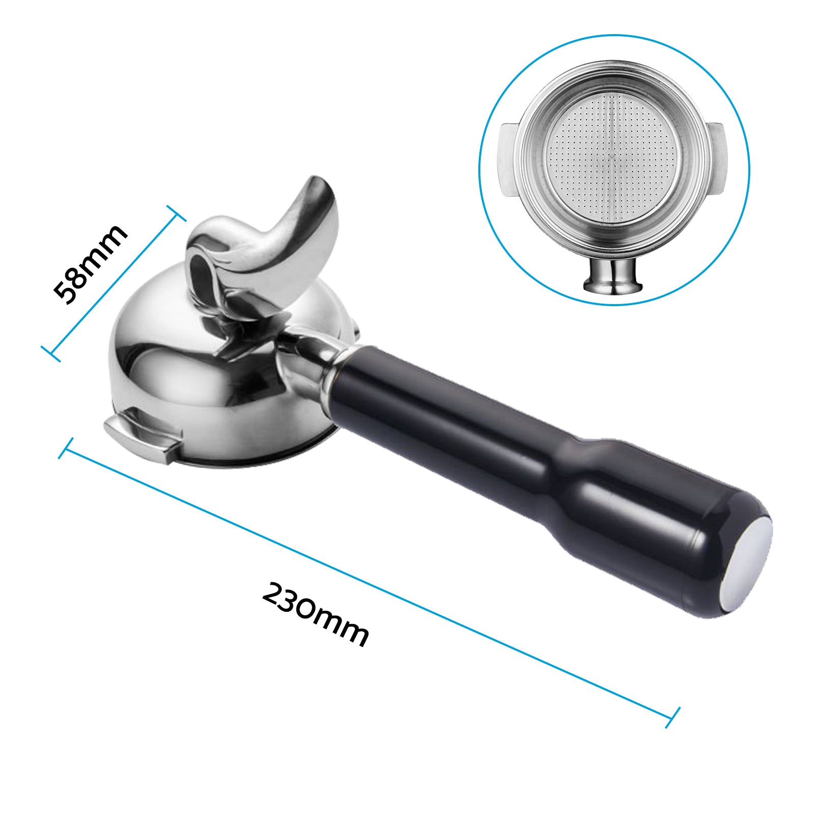 58MM 2 Spout Filter Portafilter Suitable For E61 Expobar Gemilai Coffee Machine.
