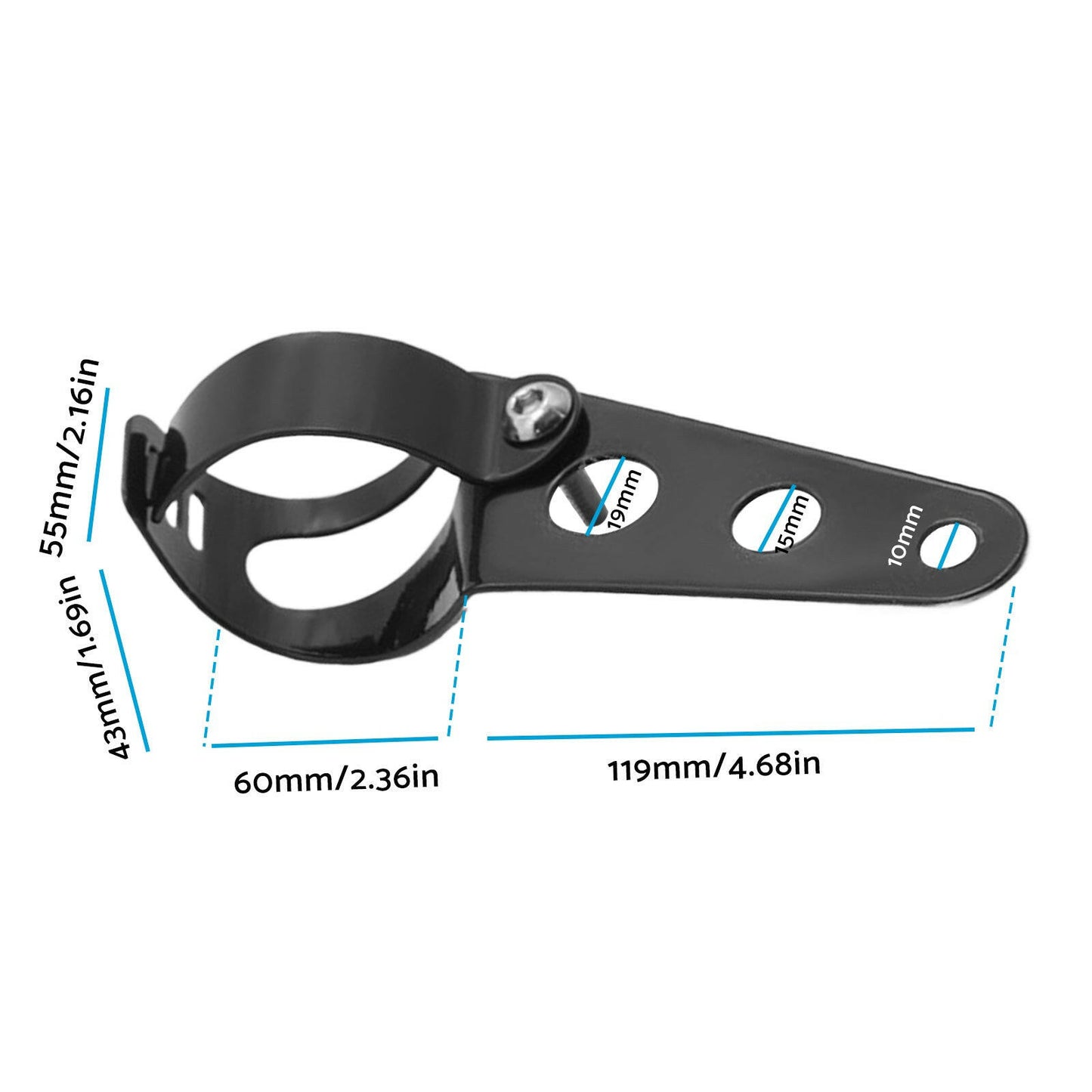 Black Twin Universal Headlight Dual Lamp Suitable For Motorcycle Street Fighter.