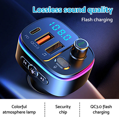 Bluetooth-compatible FM Transmitter Wireless Car Radio Adapter USB Charger Call.
