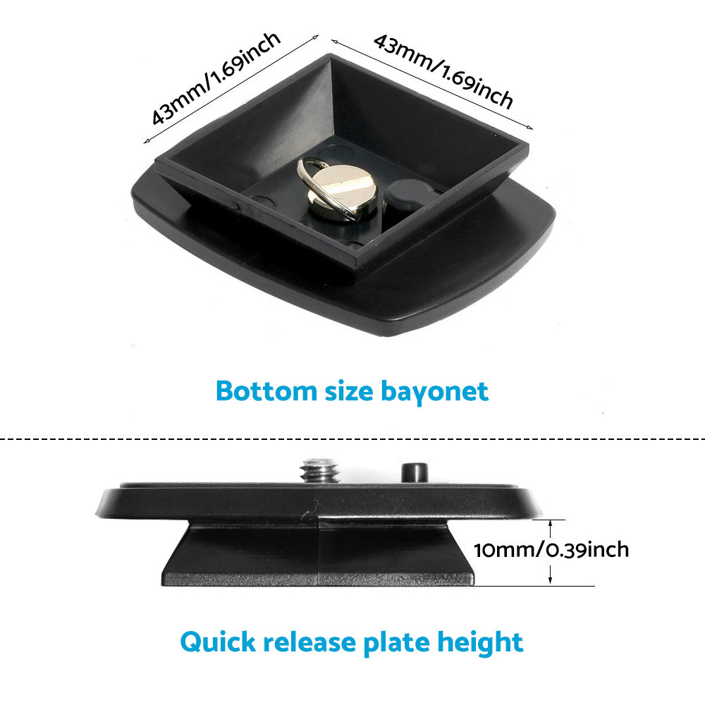 2x Tripod Quick Release Plate Screw Adapter Mount Head Suitable for Velbon CX-44
