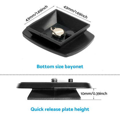 2x Tripod Quick Release Plate Screw Adapter Mount Head Suitable for Velbon CX-44