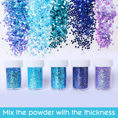 24x 20ml Colors Glitter Pigment Powder Suitable For Resin Epoxy Crafts.