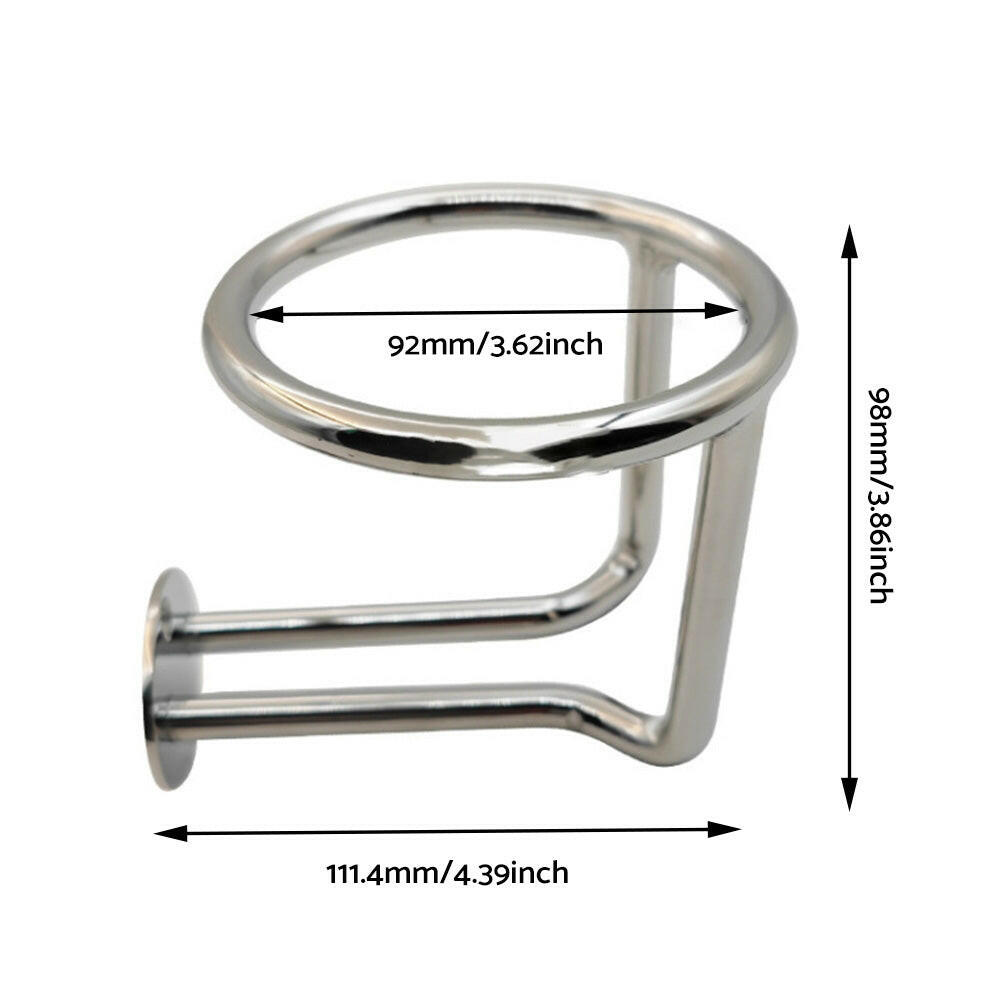 2x Marine Stainless Steel Drink Cup Holder Ring Suitable For Car Boat Yacht Truck RV.
