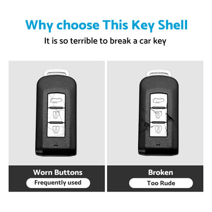 Carbon Fiber Hard Shell Smart Key Fob Case Suitable For Mitsubishi Outlander