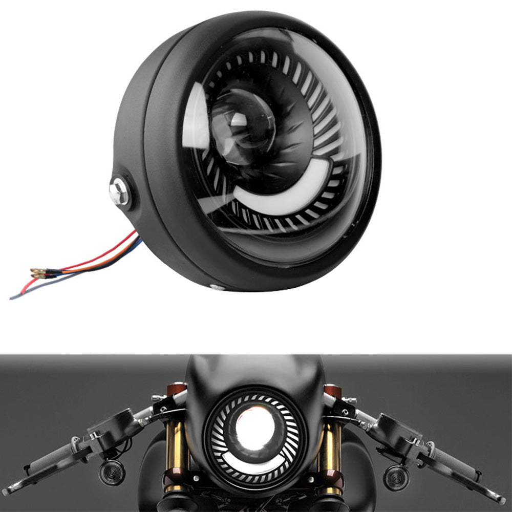 6.5-inch Motorcycle LED Headlight DRL Hi/Lo Suitable for Cafe Racer