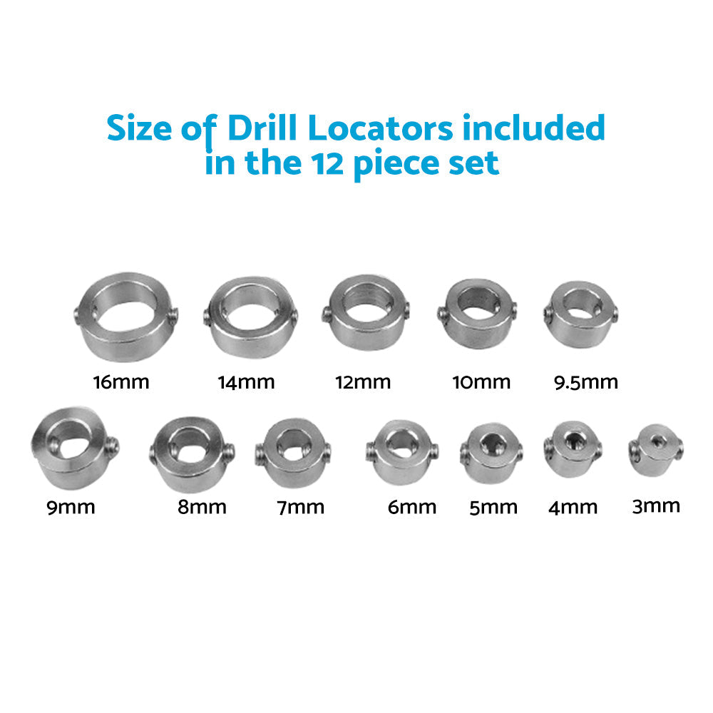 Drill Stop Collar Set 3mm-16mm Drilling Bit Depth Stopper Ring Suitable For Woodworking.