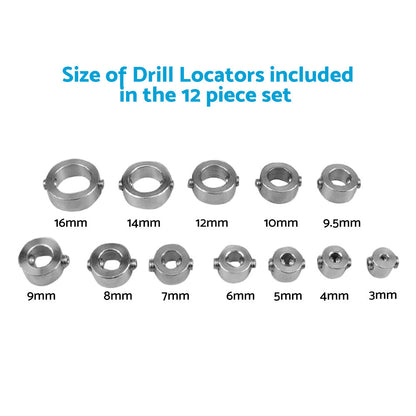 Drill Stop Collar Set 3mm-16mm Drilling Bit Depth Stopper Ring Suitable For Woodworking.