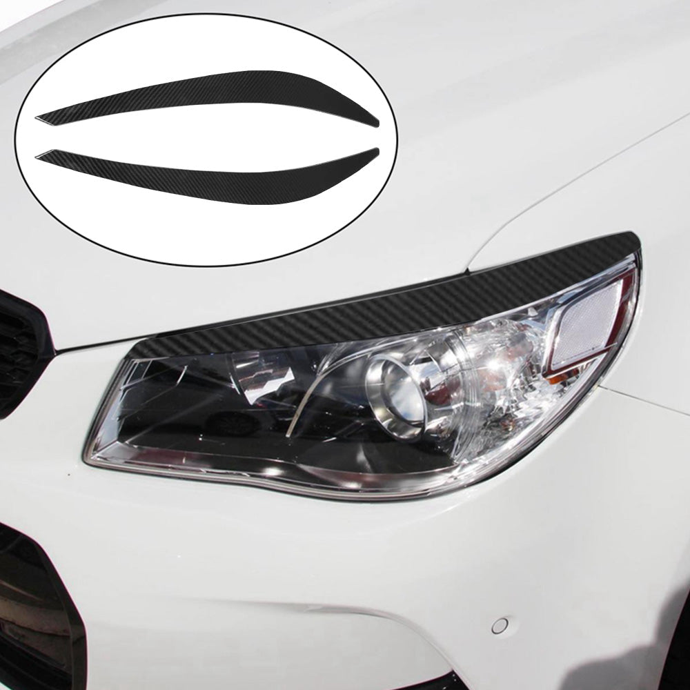 Carbon Fiber Style Headlight Eyebrow Trims Covers for Holden Commodore VF SS SSV.