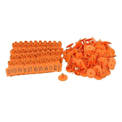 Small Plastic Livestock Ear Tags 5x4cm Numbered 100x Suitable For Sheep Cows Pigs Cattle