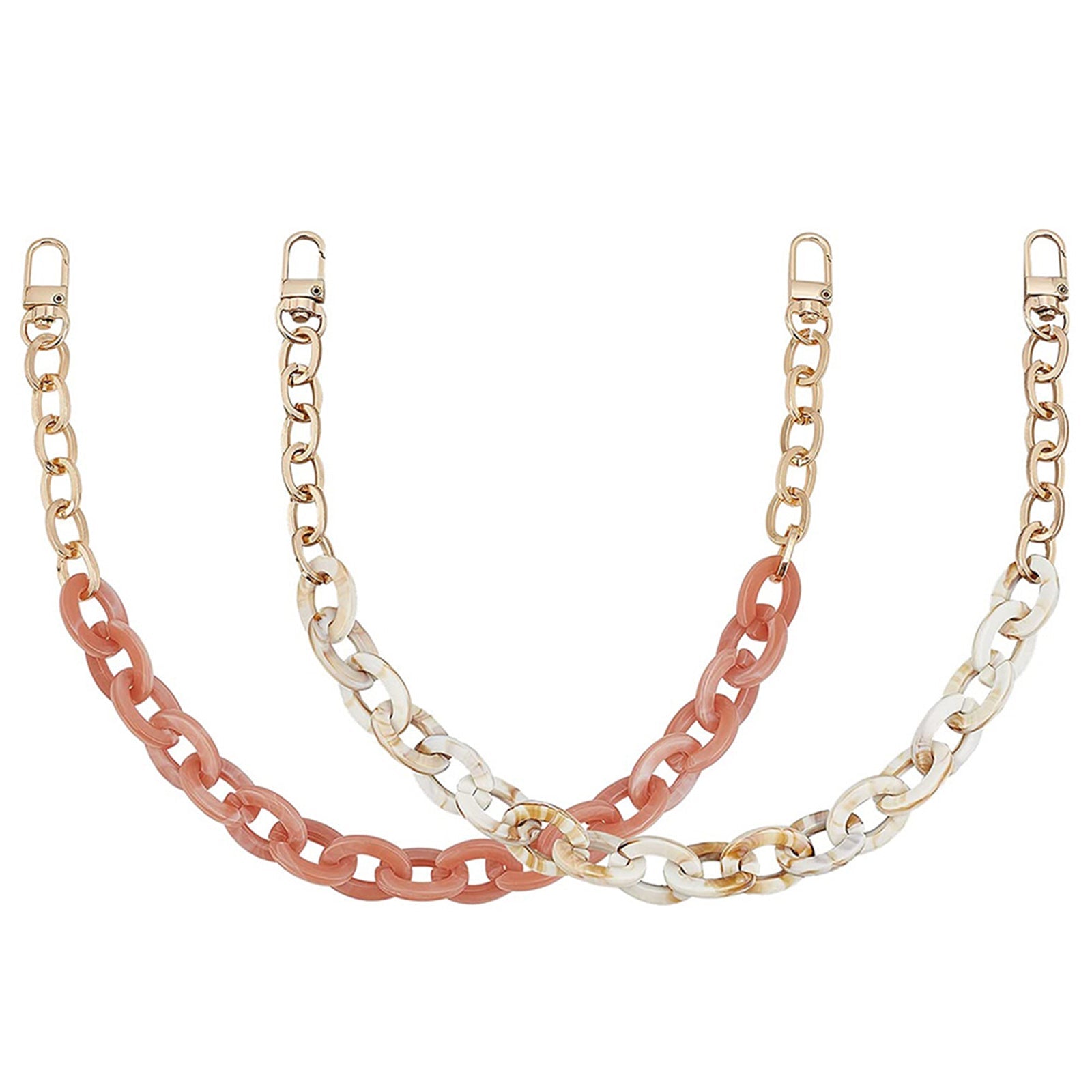 2PCS Resin Purse Chain Handle Acrylic Bag Strap Detachable Purse Clutches Handle.