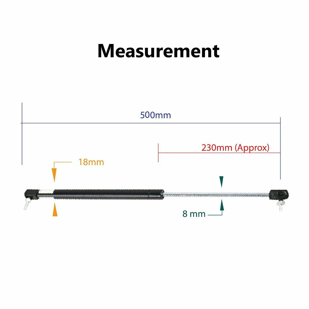 Gas Strut 500mm-350N x2  8mm Shaft  Caravans, Trailers, Canopy, Toolboxes struts.