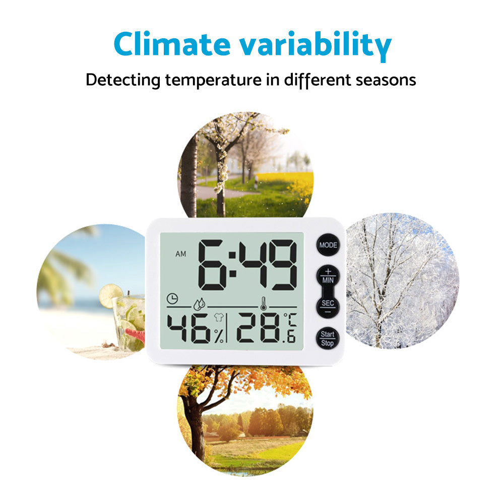 Small Mini Digital Clock with Temperature Display Suitable For Travel, LCD LED, Alarm, Battery Operated ¨C Black & White.