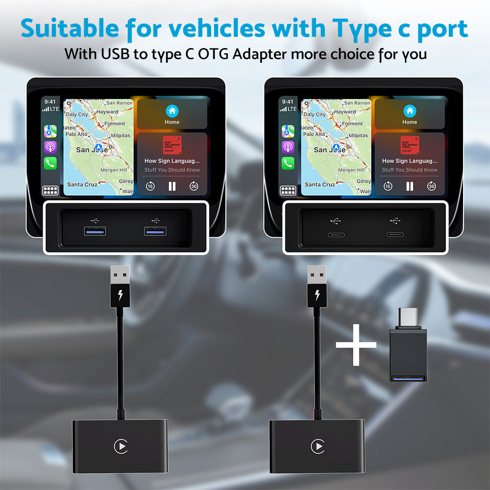 Wireless Adapter for Factory Wired CarPlay Suitable For iPhone to CarPlay Connection