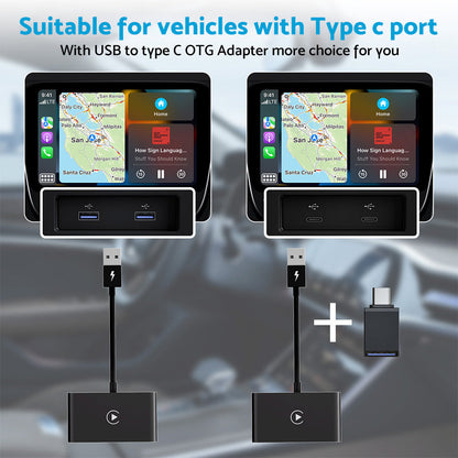 Wireless Adapter for Factory Wired CarPlay Suitable For iPhone to CarPlay Connection