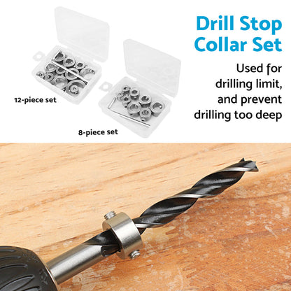 Drill Stop Collar Set 3mm-16mm Drilling Bit Depth Stopper Ring Suitable For Woodworking.