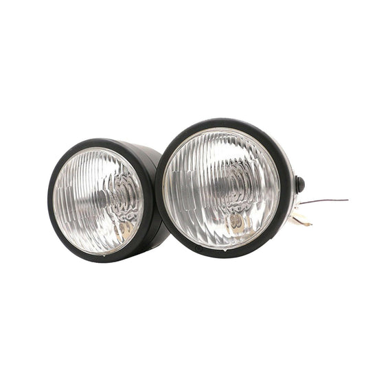 Black Twin Universal Headlight Dual Lamp Suitable For Motorcycle Street Fighter.