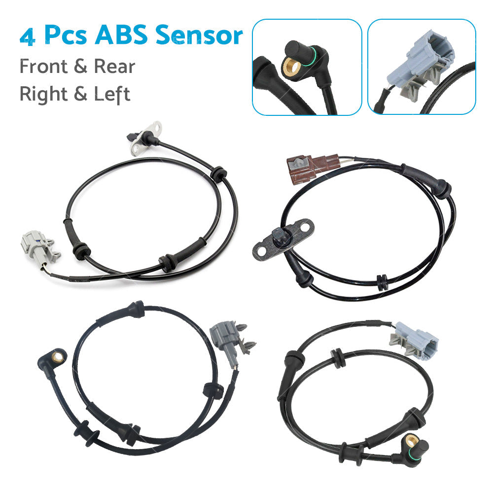 4x ABS Wheel Speed Sensor Suitable for Nissan Navara D40 2.5L