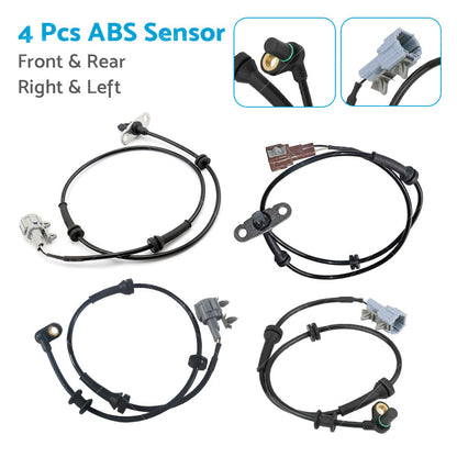 4x ABS Wheel Speed Sensor Suitable for Nissan Navara D40 2.5L