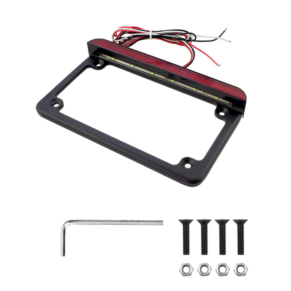 Motorcycle License Plate Frame Bracket With LED Brake Light Suitable for Harley-
