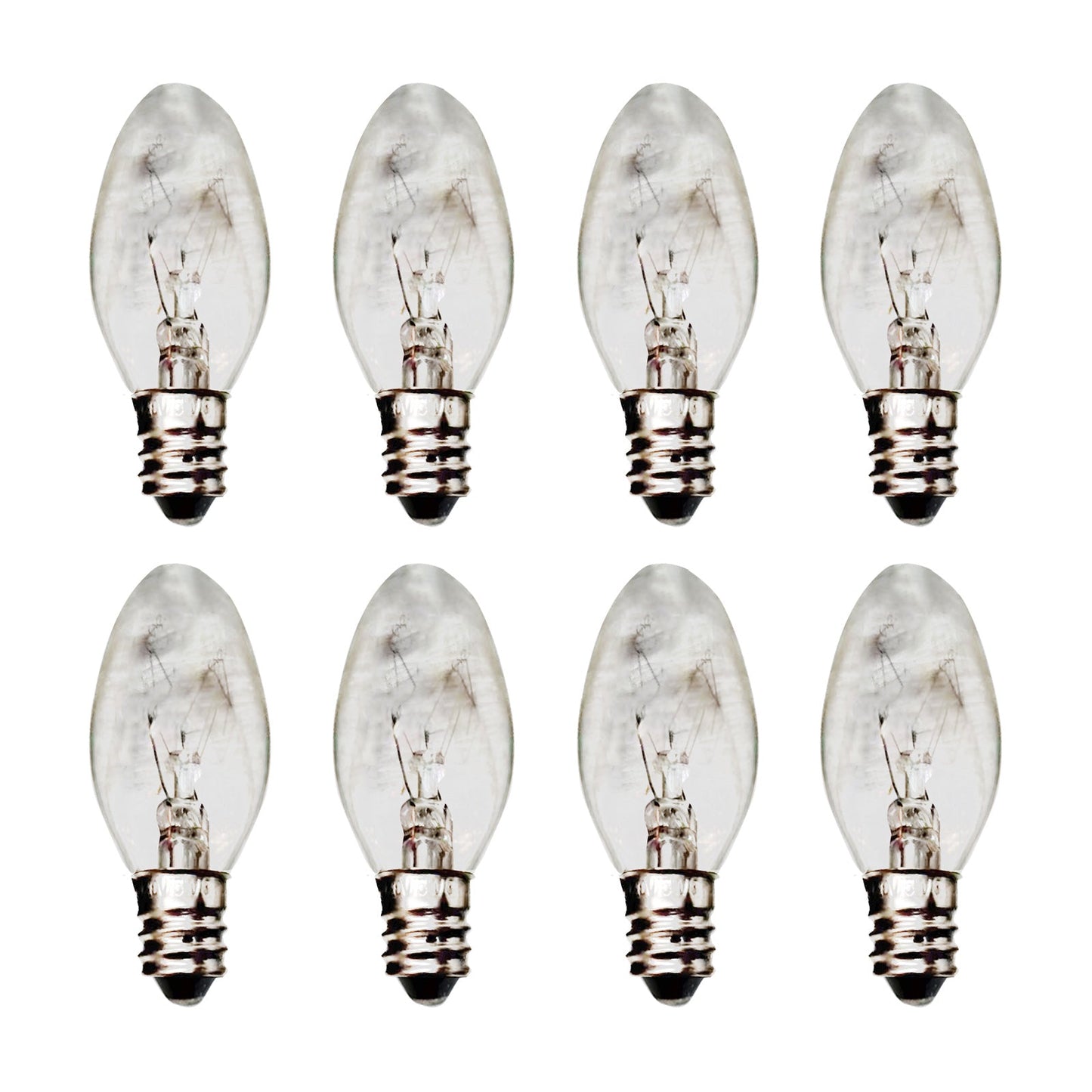 8x 7W/10W 240V E12/E14 Clear Bulbs Suitable For Night Light Replacement Warm Yellow Light.