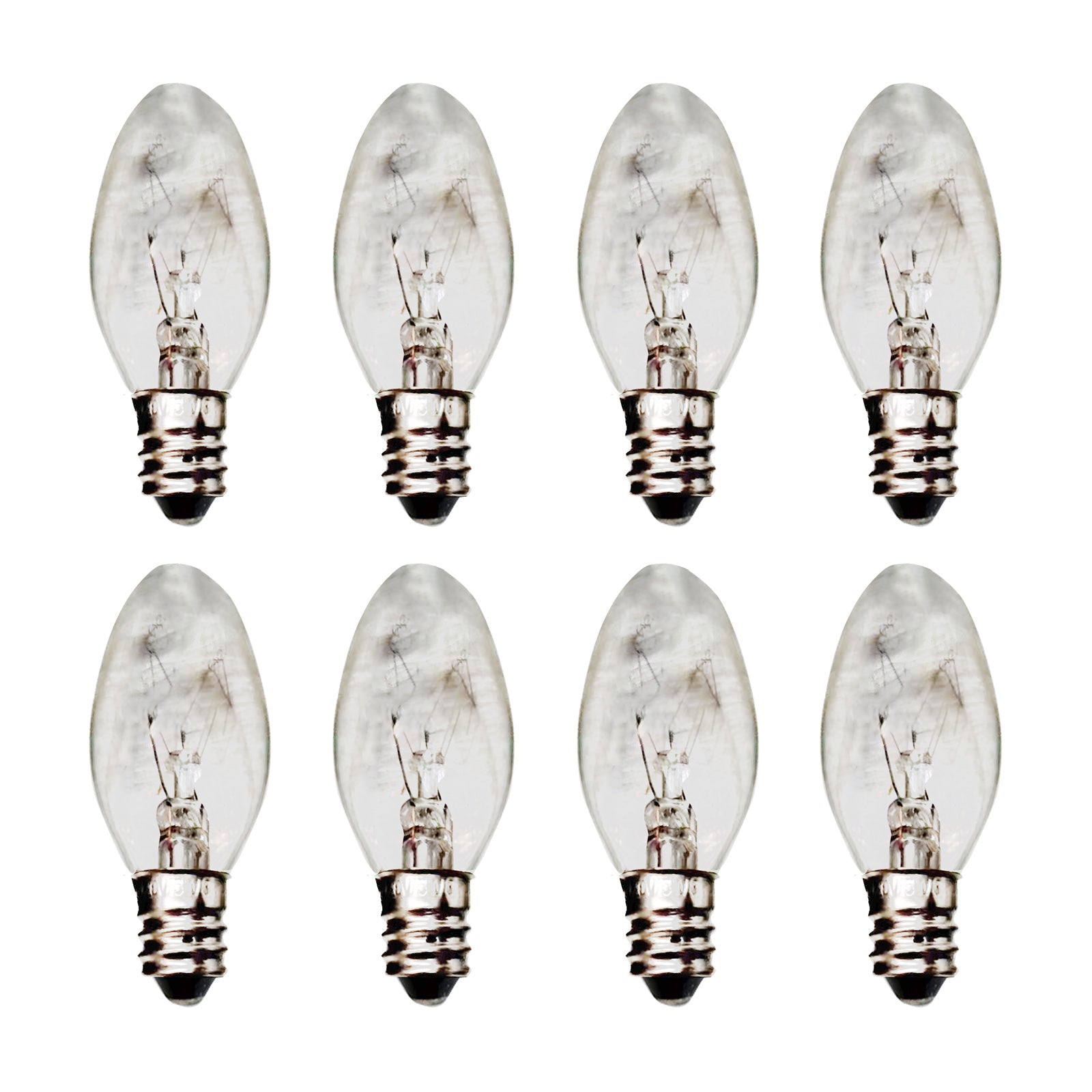 8x 7W/10W 240V E12/E14 Clear Bulbs Suitable For Night Light Replacement Warm Yellow Light.