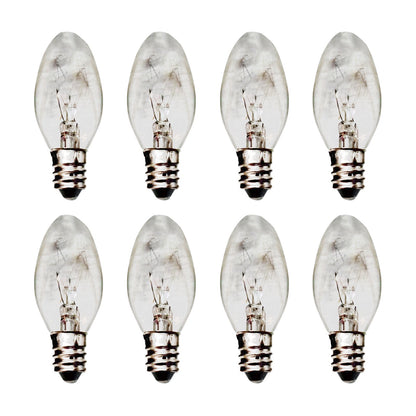 8x 7W/10W 240V E12/E14 Clear Bulbs Suitable For Night Light Replacement Warm Yellow Light.