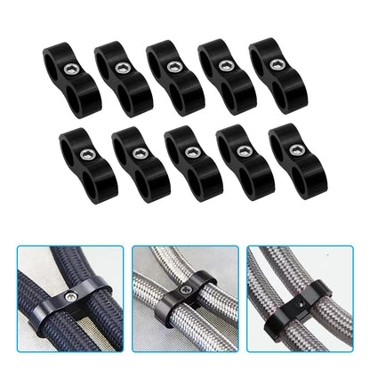 10x AN8 8AN Nylon Braided Stainless Steel Fuel Oil Line Hose Separator Clamp