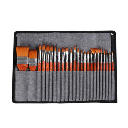 25 Pcs Artist Paint Brushes Watercolour Acrylic Oil Painting Brush With Case Set.
