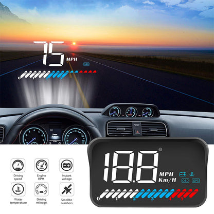 Head Up Display Suitable for Most Vehicles 3.5inch OBD GPS Dual System