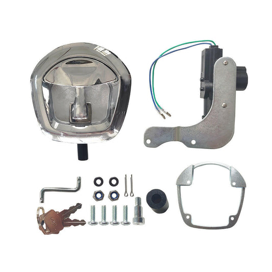 Chrome Power Operated Whale Tail T Handle 12V Folding Lock Suitable For Trailer Canopy.