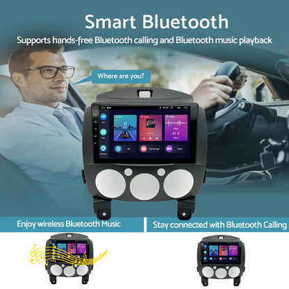 Android 13 Head Unit 9'' Apple CarPlay Bluetooth Suitable for Mazda 2