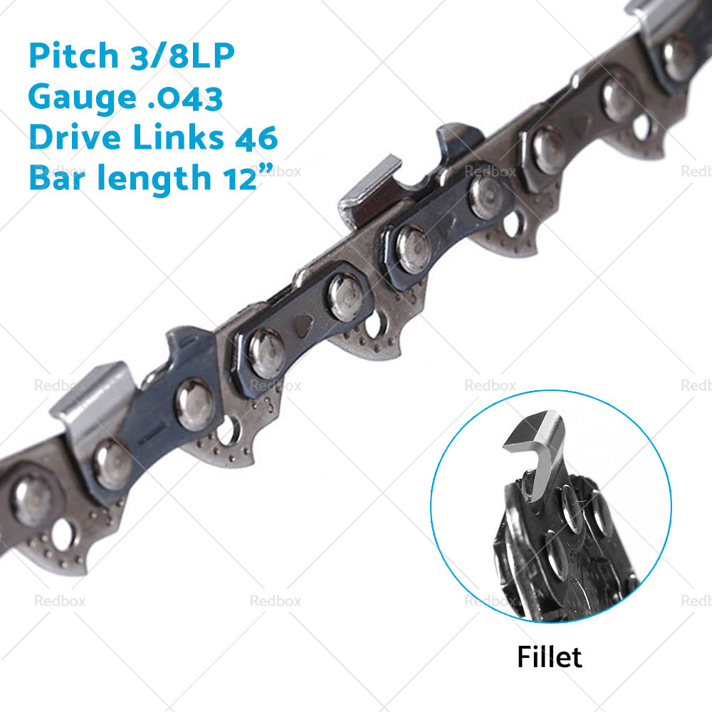 3X 12”Chain Fit for MAKITA CORDLESS 2x18V 36V CHAINSAW DUC302 DUC302Z.