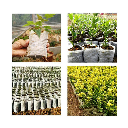 200x Non-Woven Biodegradable Grow Bags Suitable for Plant Nursery Seedling
